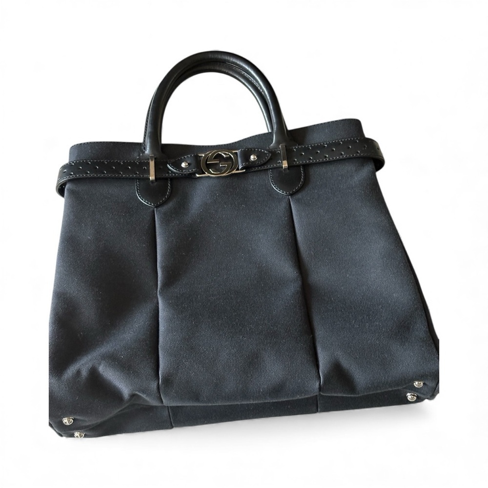 Gucci Tom Ford Era black Canvas and Leather Tote bag like new - Picture 4 of 16